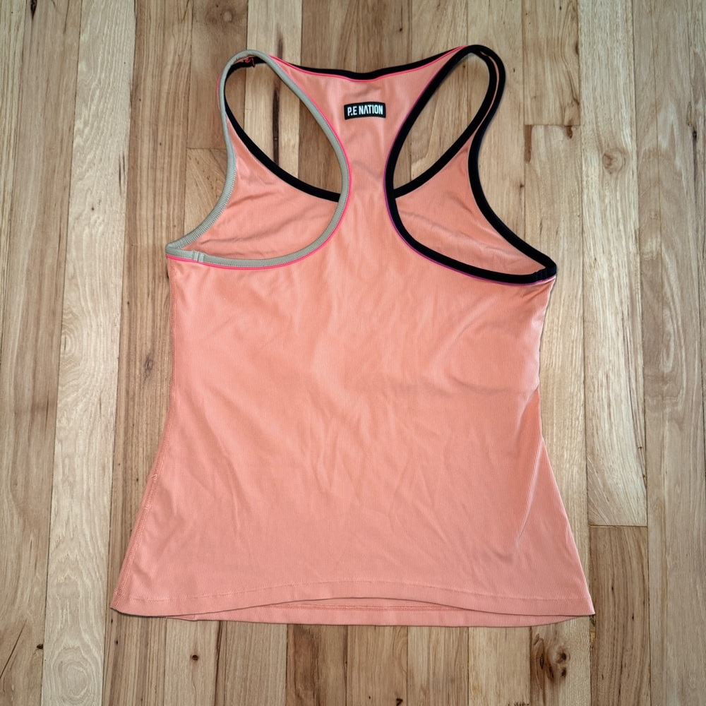 P.E Nation Peach Bloom Close Out Ribbed Racerback Tank Top - Picture 7 of 9